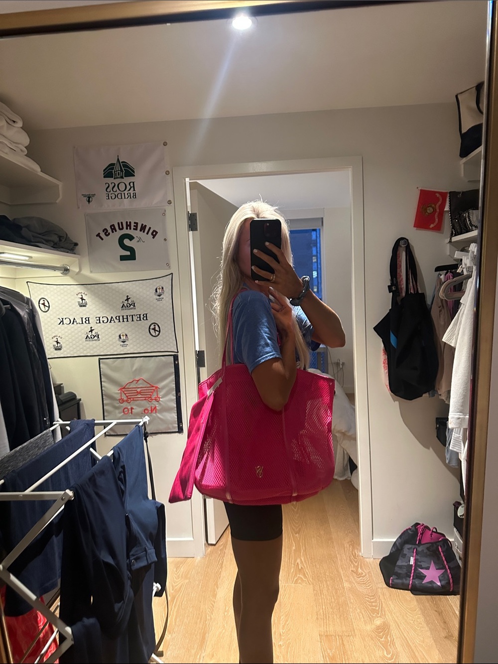 Victoria’s Secret Hot Pink Mesh Tote with Matching Pouch - Women Bags